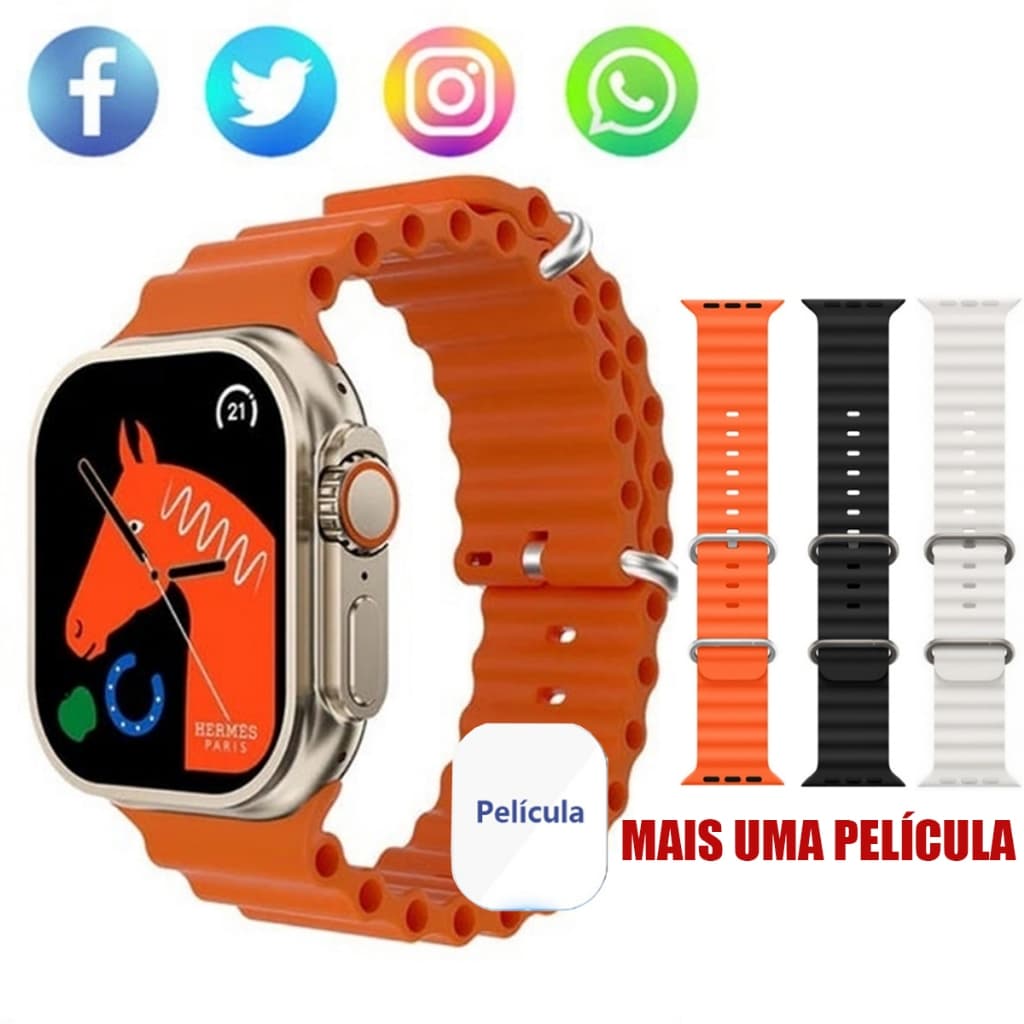 Smartwatch T800 Series Ultra NFC Calculadora Cardíaca Monitoramento Frequência Relógio Inteligente