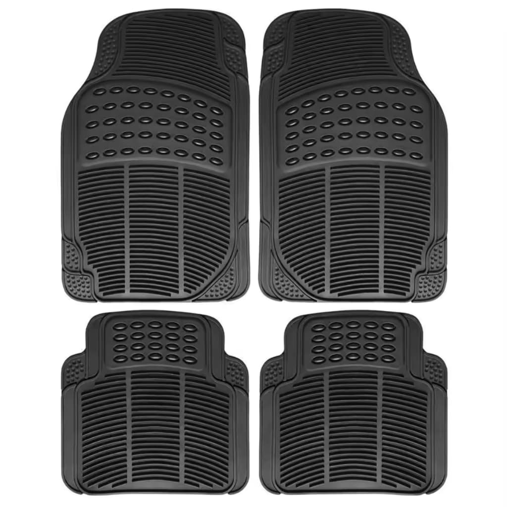 Jogo Tapete Universal Borracha Carro Automotivo 4 Peças Encaixe Perfeito Preto Premium Carpete Carro