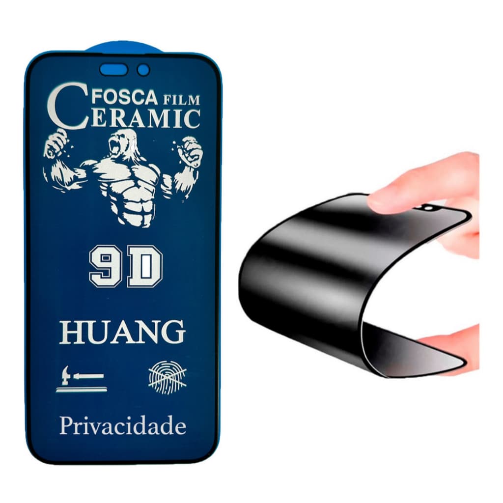 Película Cerâmica Fosca Privacidade 3D 9D Samsung A05/A10s/A12/A13/A22/A14/A54/A04/A24/A25/A35/A26/S23 Fe/S25 Fe/A15/A55