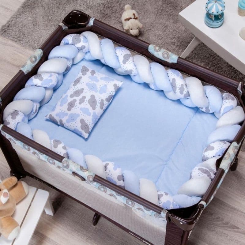 Kit Berço 5 Peças Menina Menino Bebê Desmontável Protetor de Chiqueirinho Enxoval de Bebê 100% Algodão
