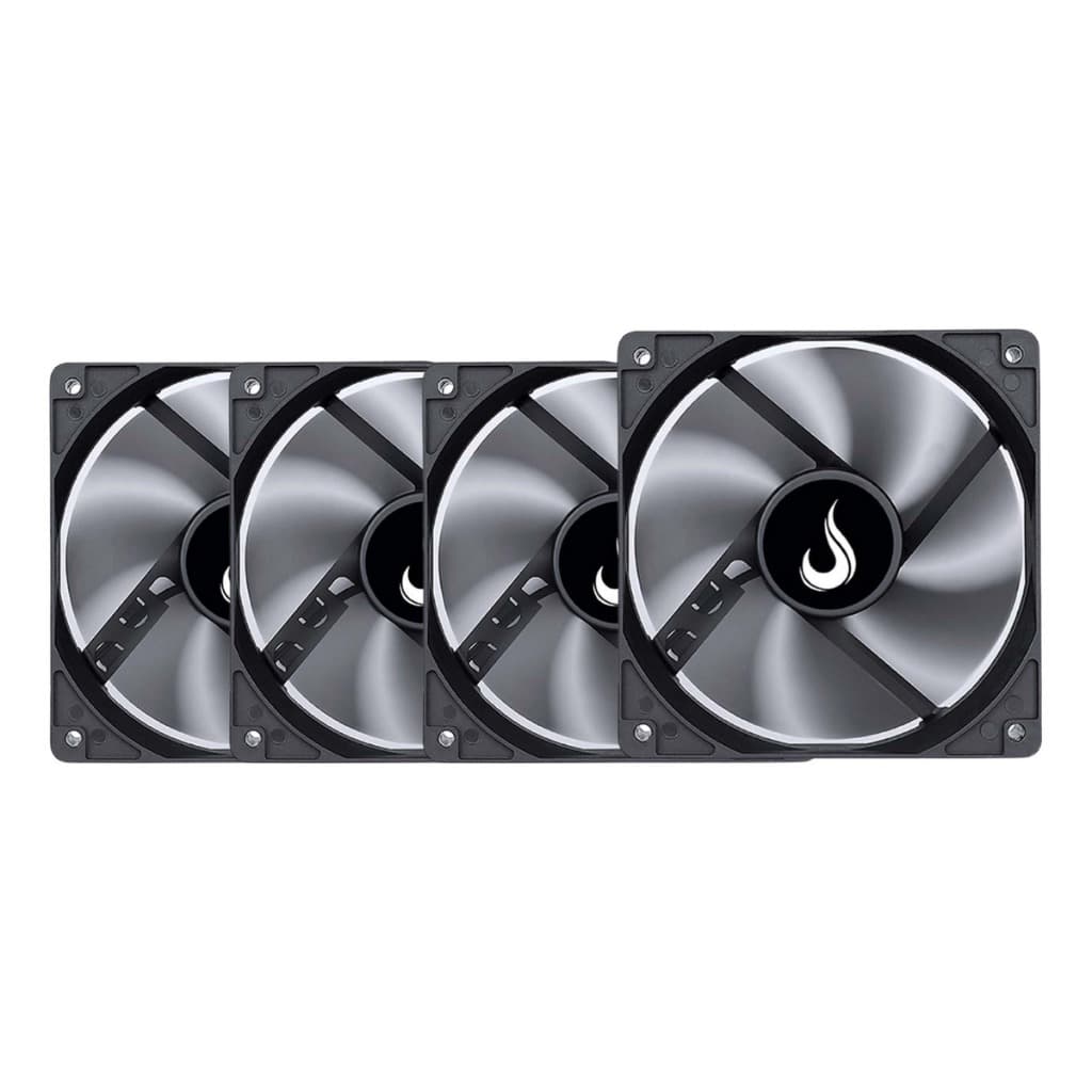 Kit 4 Cooler Fan 1500 RPM Sem Led | Para Gabinete 120mm 12cm | Rise Mode Gamer Black