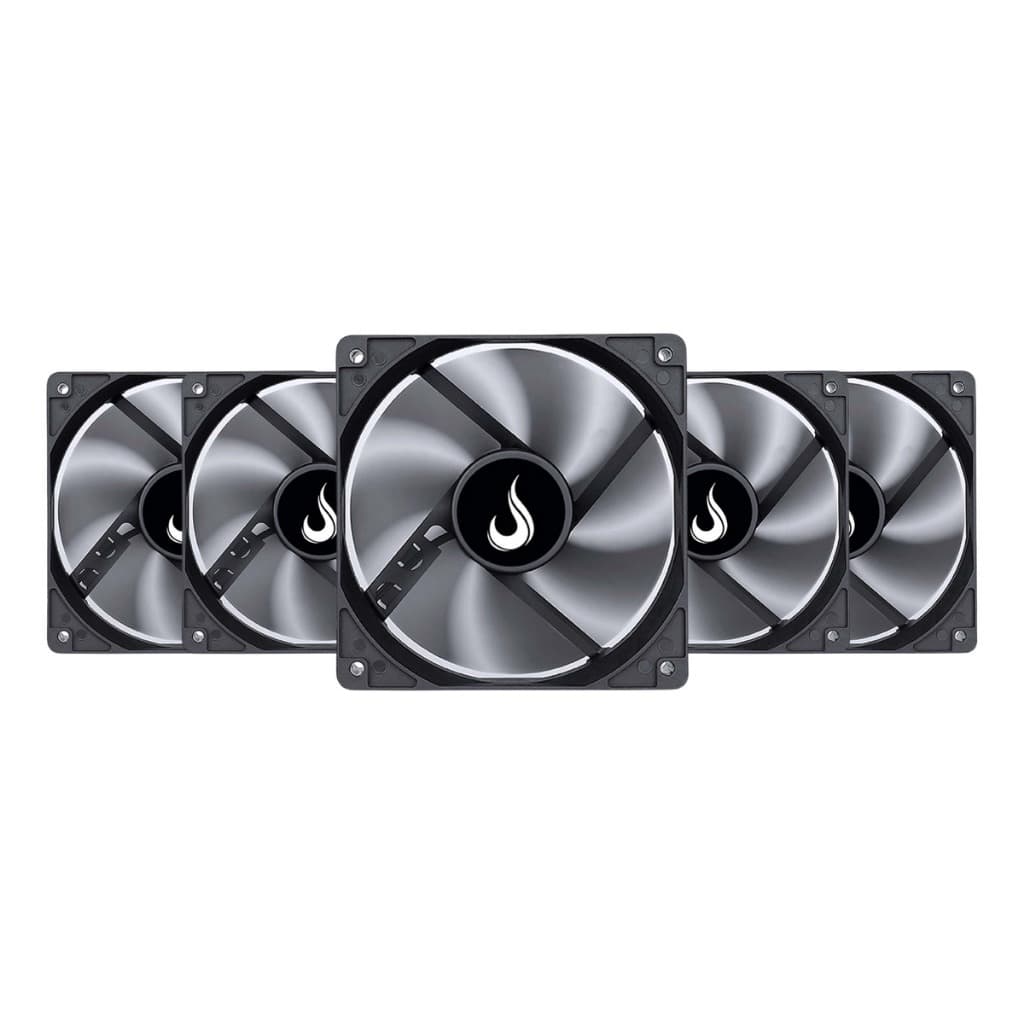 Kit 5 Cooler Fan 1500 RPM Sem Led | Para Gabinete 120mm 12cm | Rise Mode Gamer Black