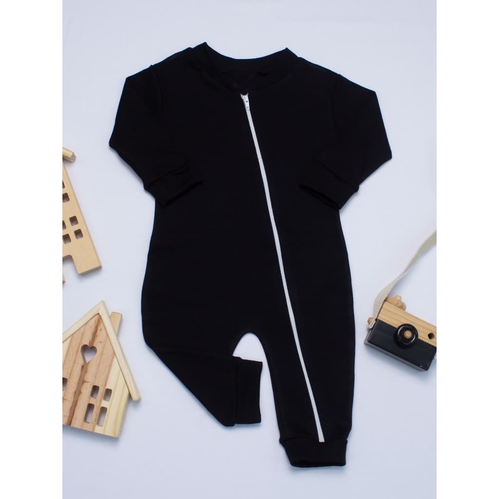 macacãode ziper para bebe  bebe menina e menino preto basico rn ao g confortável