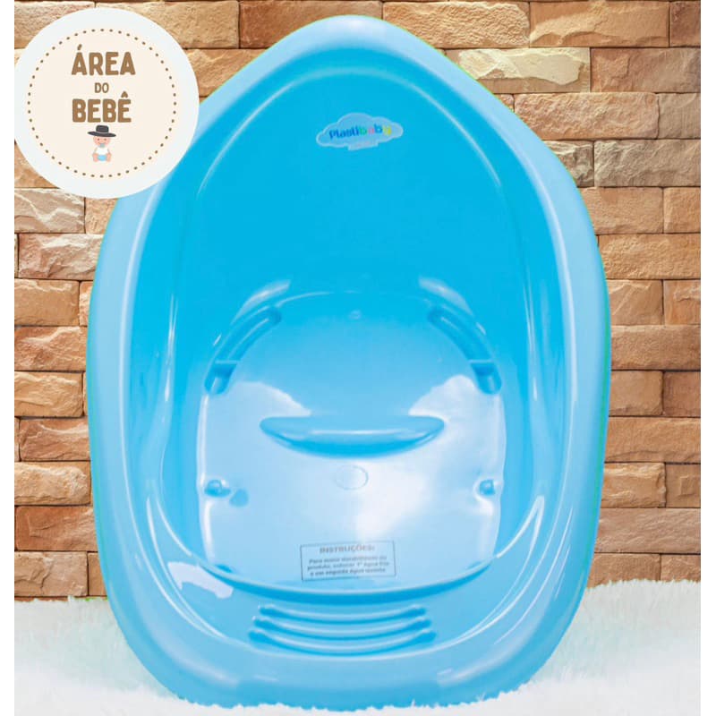 Banheira para banho divertido do bebê Plastibaby 22 Litros ergonomica segura para o bebe infantil aconchego infatil