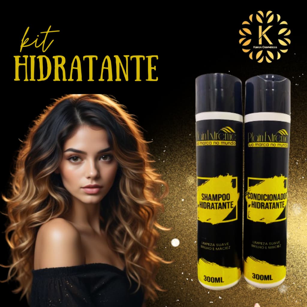 Shampoo e Condicionador Hidratante Kit 300mL Kairon Cosméticos