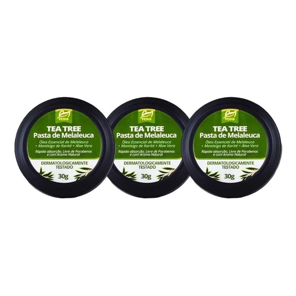 Kit 3 Pomada Melaleuca Tea Tree Fungos E Bactérias 30g Vedis