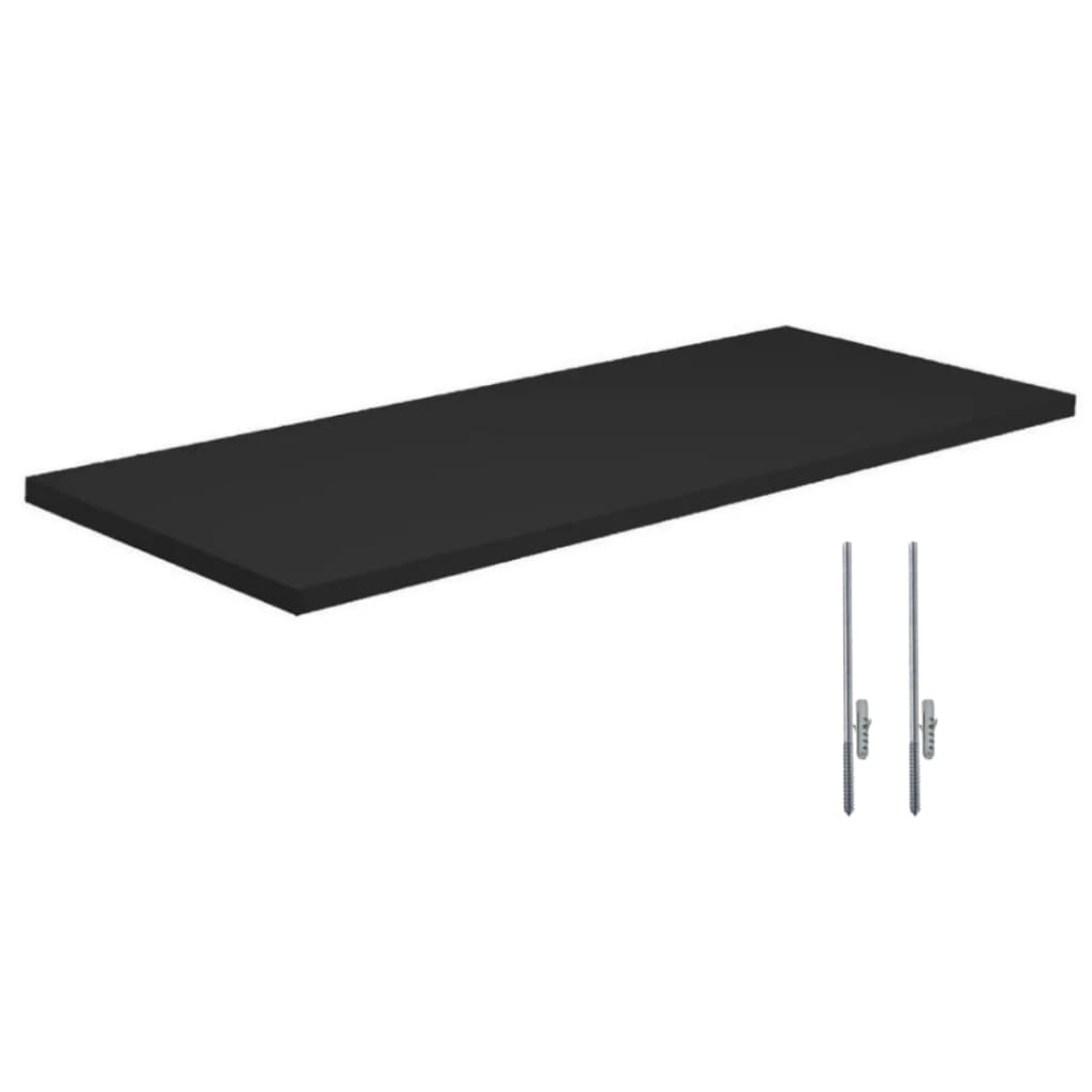 Prateleira Madeira 60x20 Preto Com Suporte Invisível Parede Quarto Cozinha Banheiro Escritório Envio Imediato