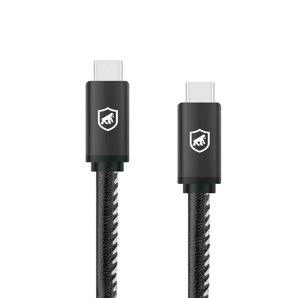 Gshield Cabo Turbo Militar Tipo C/USB-C Carregamento Rápido 60W Qualcomm 3.0 Revestido em Nylon Trançado 1,5 metros