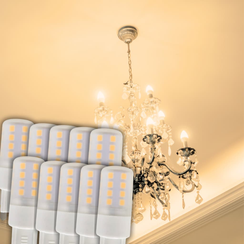Kit 10 Luminária Led G9 Halopin 5W 110V 30 Leds Dimerizável Fosco Branco Quente 3000K