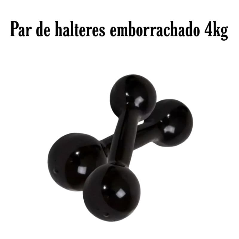Halter Emborrachado Par - 4 Kg P/ Fortalecimento Musculação treino Em Casa Academia fitness