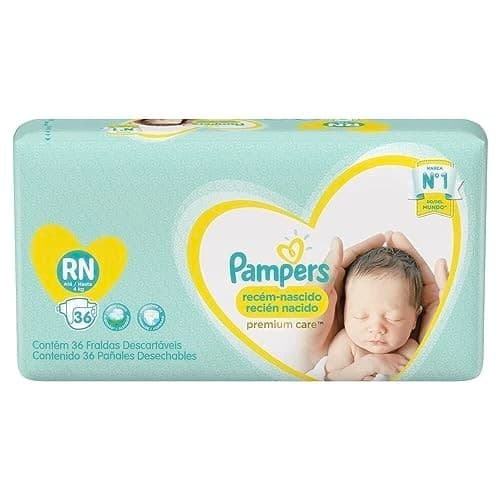 raldas Descartáveis Para Recém-nascidos Premium Care Rn 4Kg Com 36 Unidades Pampers
