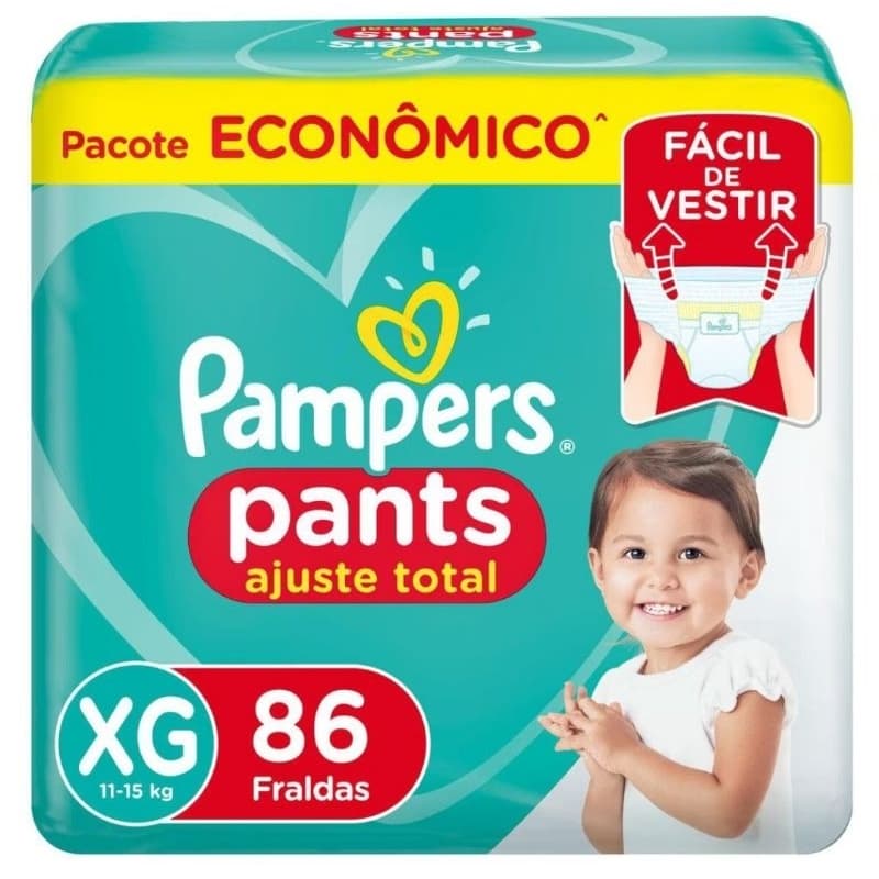 Fralda Pampers Pants Ajuste Total XG 86 fraldas