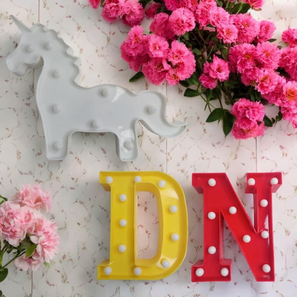 Luminária de Letras LED Parede Decoração de Ambientes Diversos Iluminação