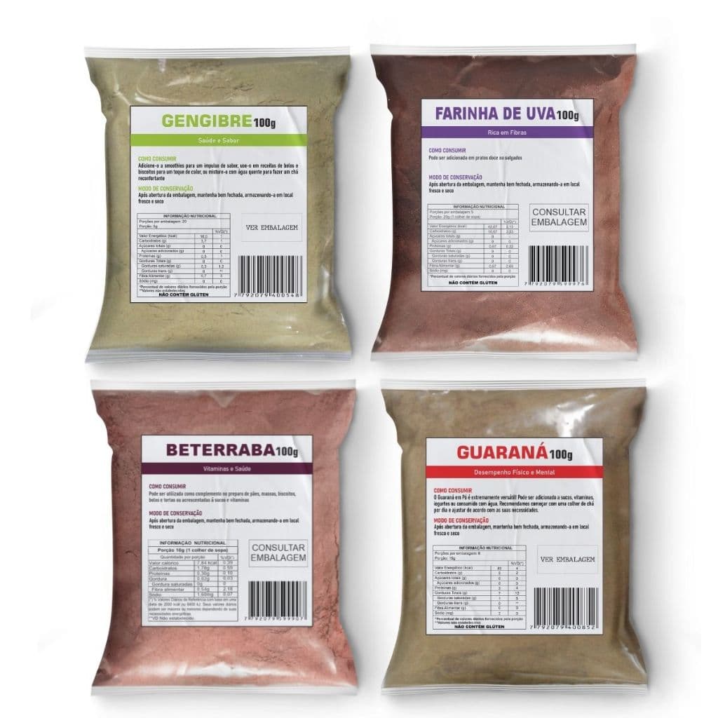 Gengibre, Guaraná, Farinha de Uva e Beterraba 400g (Super Pré - Treino Natural)