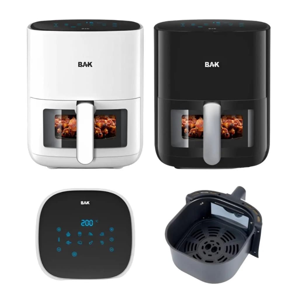 Fritadeira Elétrica Preta sem óleo Air Fryer Family 5,5L 1500w 127V - Bak