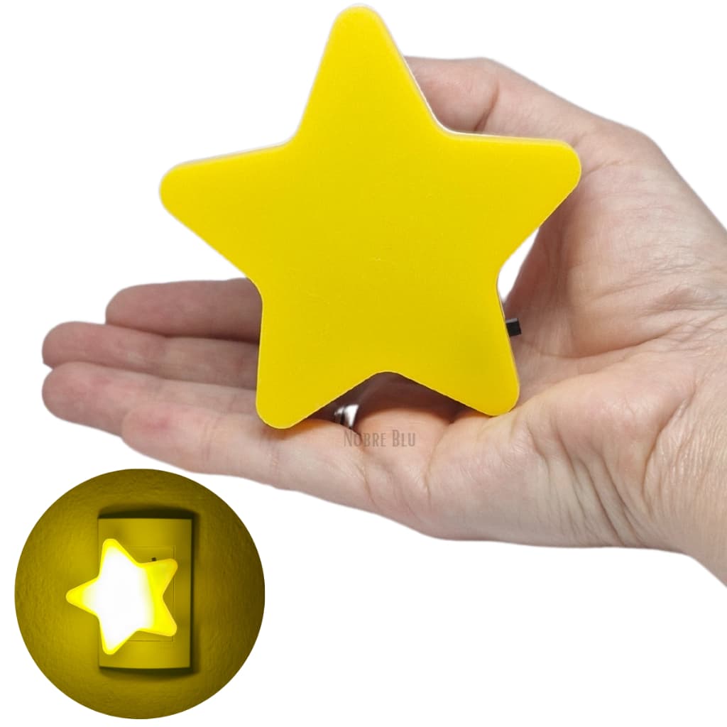 Abajur Luminária De Tomada Infantil Luz Led Estrela
