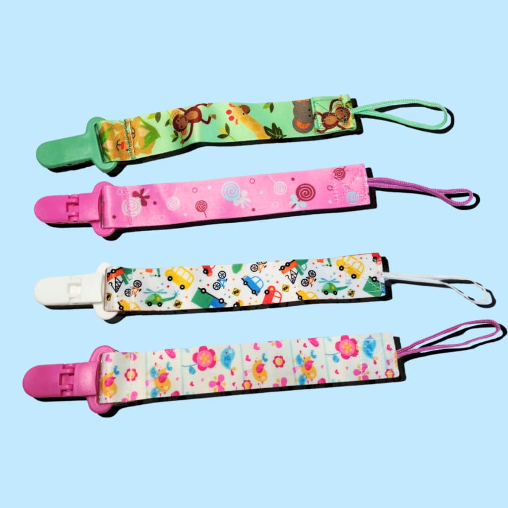 Kit com 2 Prendedores Para Prendedor De Chupeta Bebê Bico Mode com Clipe Universal Cordão anti-Queda