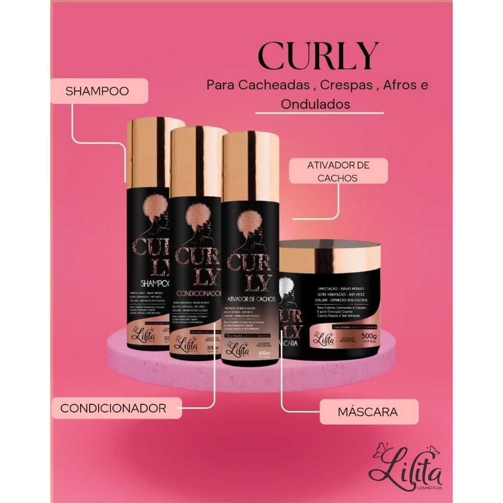 Kit de cabelo Manutenção Dos Cachos Shampoo E Condicionador e Ativador e Máscara Hidratante