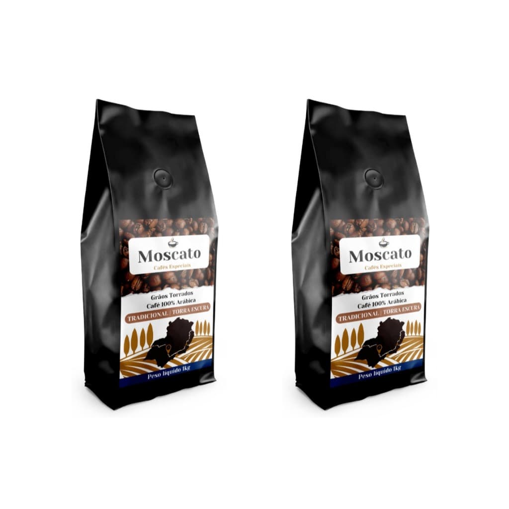 2Kg Café em Grãos Arábica Gourmet Torra Escura Tradicional / Café Moscato