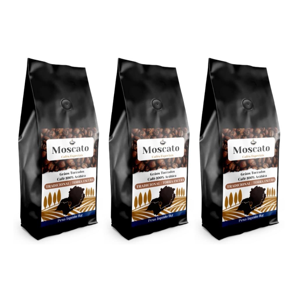3Kg Café em Grãos Arábica Gourmet Torra Escura Tradicional