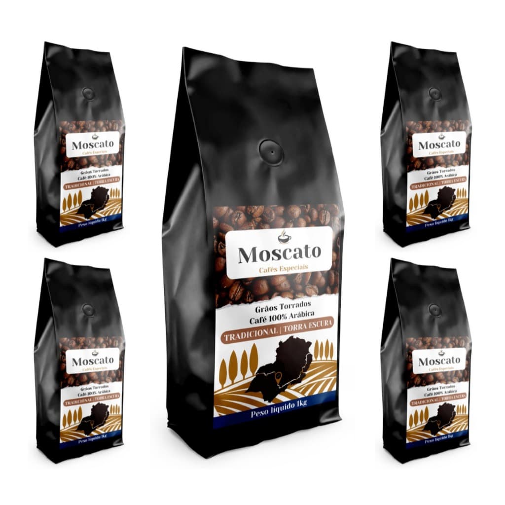 5Kg Café em Grãos Arábica Gourmet Torra Escura Tradicional