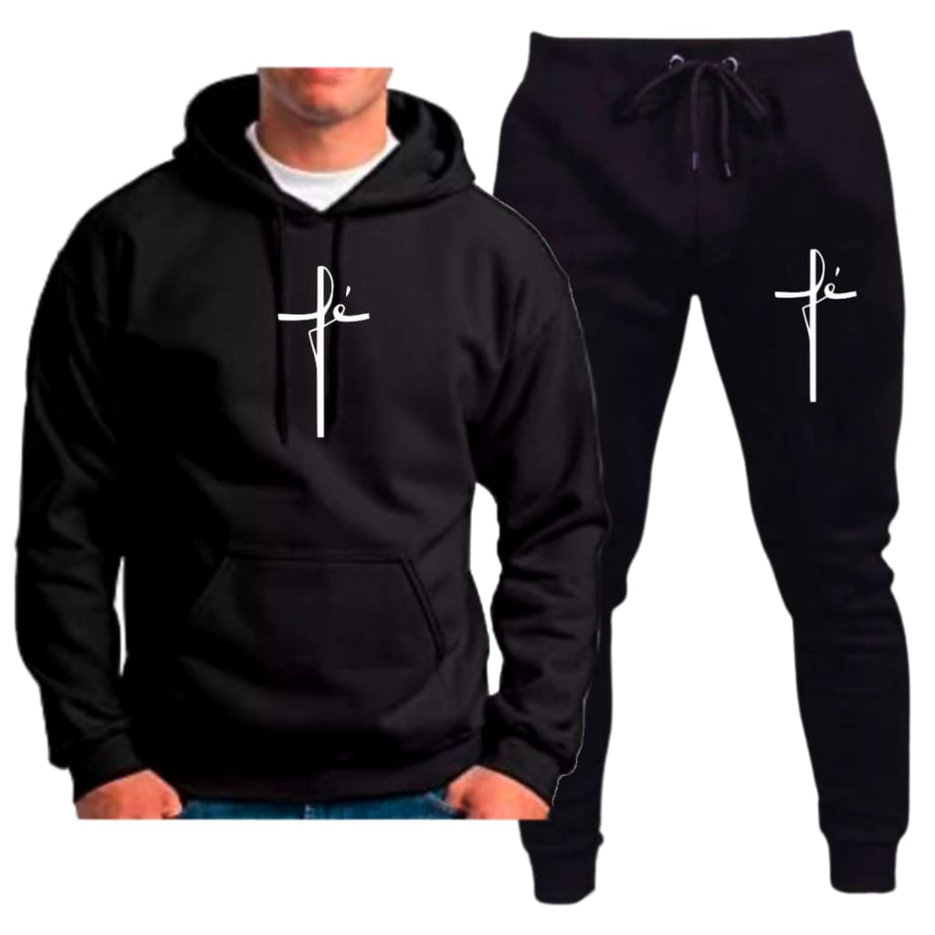Conjunto Moletom Flanelado Fé Religião Gospel Unissex Adulto e Juvenil Promoção