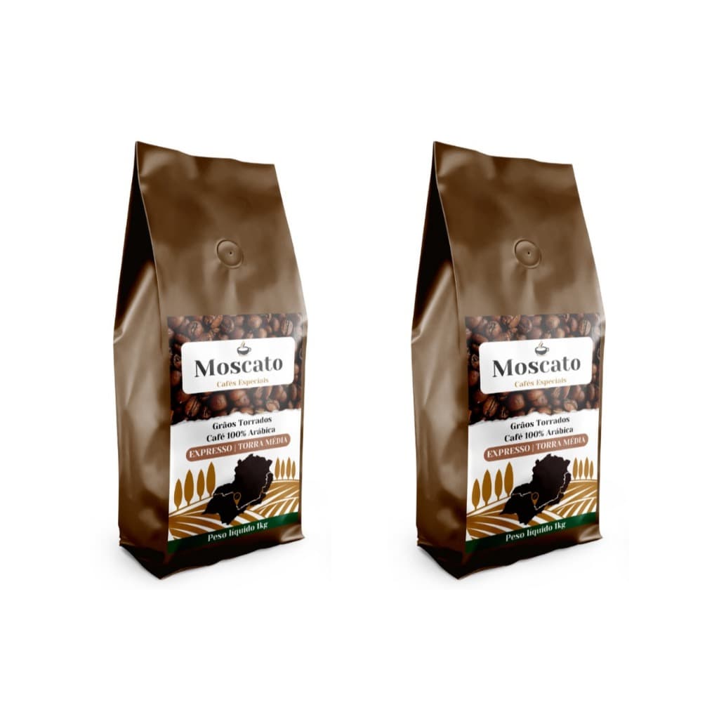 2Kg Café em Grãos Torrados Gourmet Expresso / Torra Média Café Moscato