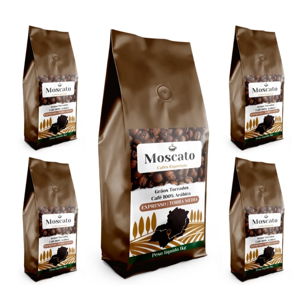 5Kg Café em Grãos Torrados Gourmet Expresso / Torra Média Café Moscato