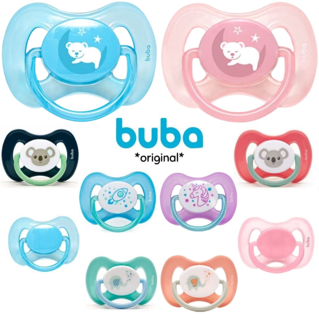 Chupeta Bebe Bico Silicone Buba Menino Menina Tamanho 2 com Tampa Protetora e Ventilação para Proteger a Pele do Bebê