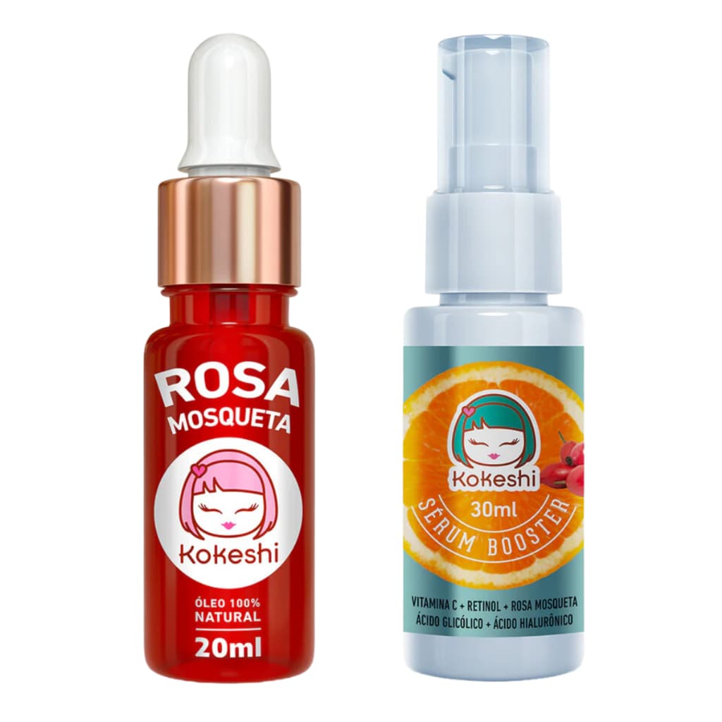 Kit Sérum Vitamina C + Óleo Rosa Mosqueta Kokeshi