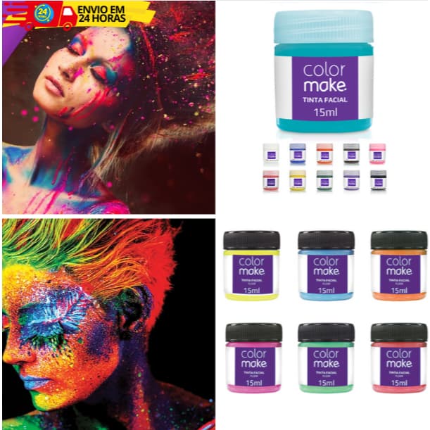 Tinta Liquida Facial Corporal 15ml Para Maquiagem Artística ColorMake Halloween