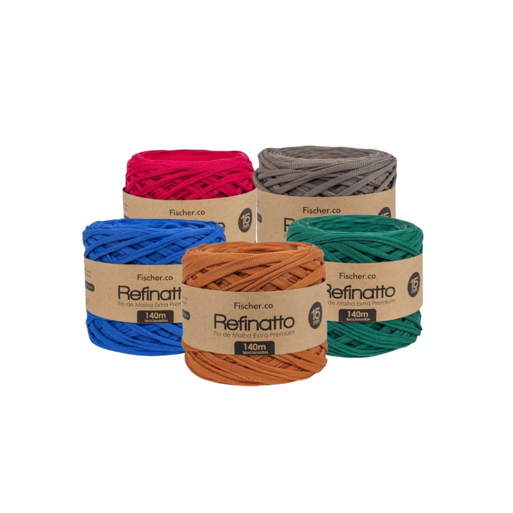 Kit 5 Unidades Fio De Malha Refinatto Para Crochê/Amigurumi 15mm-140mts