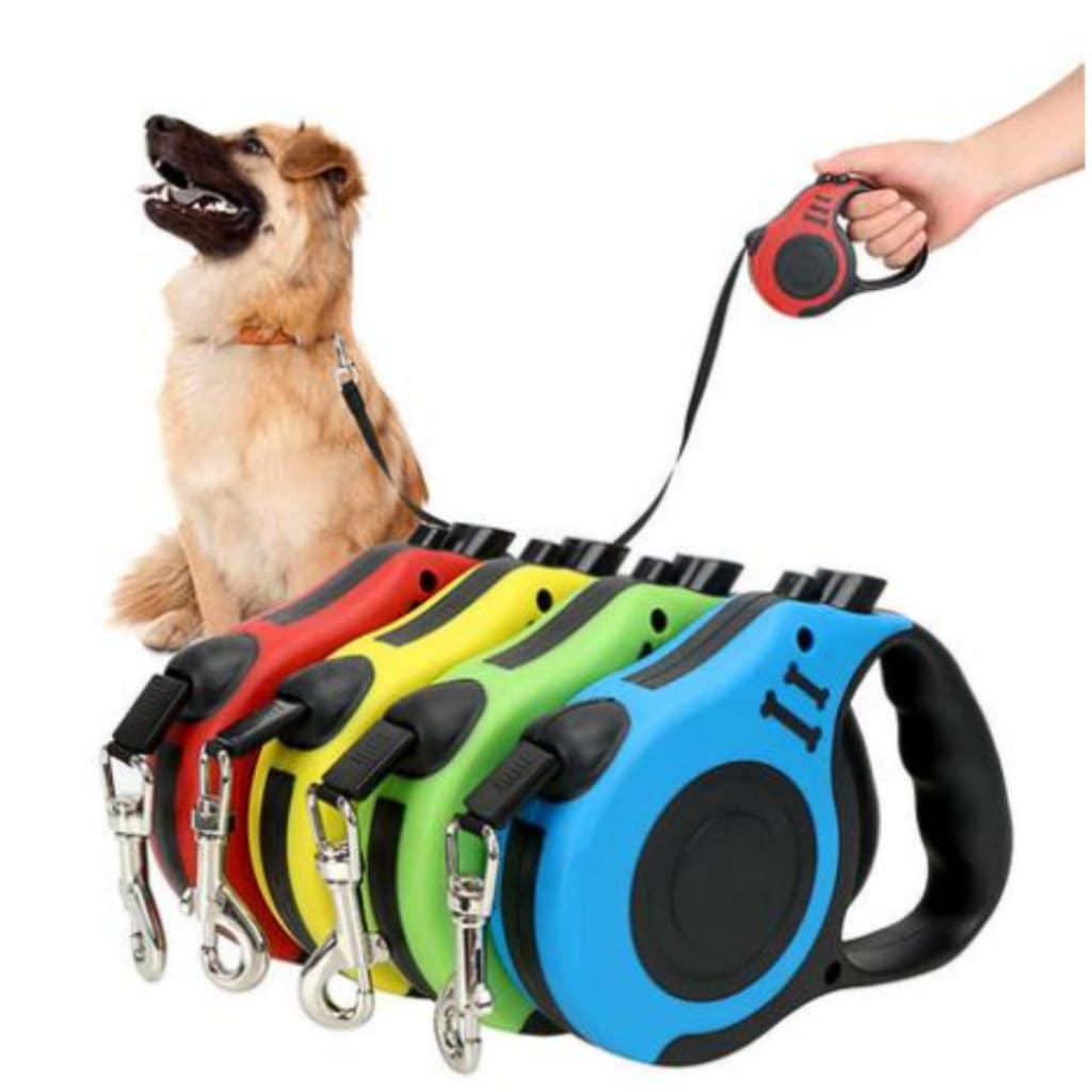 Coleira Guia Retrátil Cachorro 3m Pets Até 10 kgs Guia para Passeio
