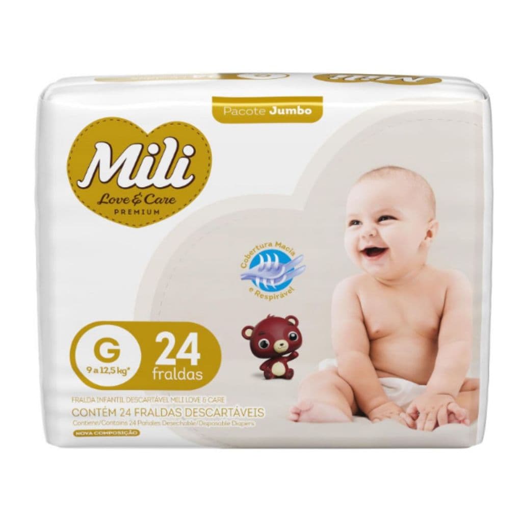 Fralda Mili Love & Care Premium g com 24 unidades