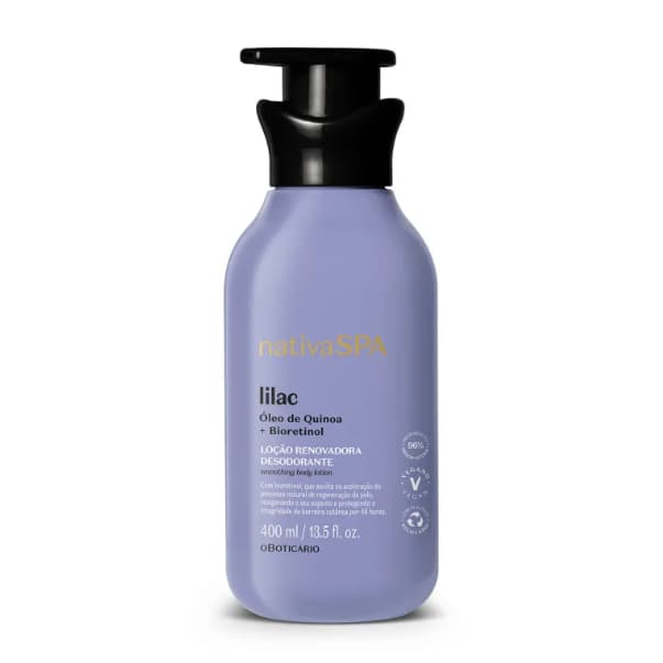 Loção Renovadora Desodorante Hidratante Corporal Nativa Spa Lilac 400ml - Hidratante Oboticário