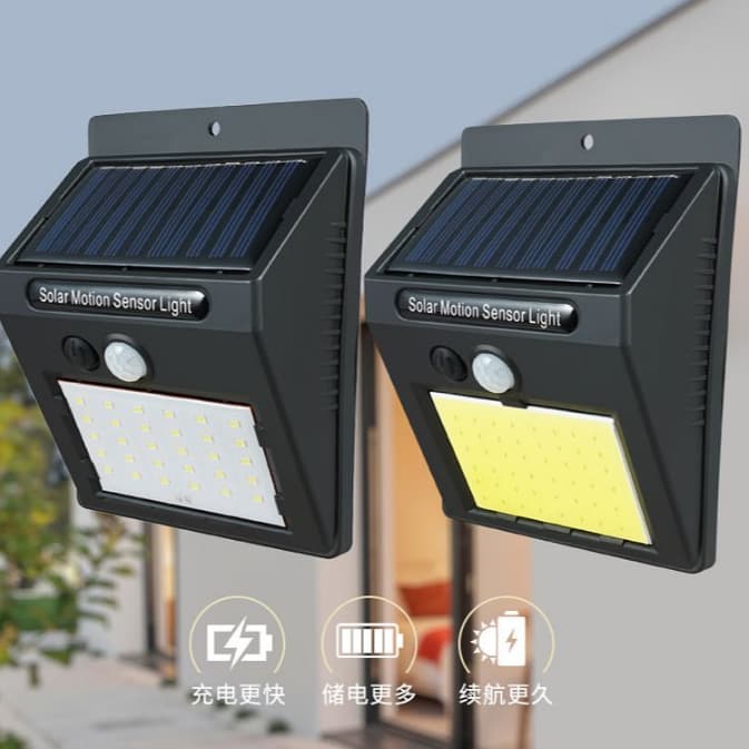 Kit 2x Luminária Solar A Prova Dágua 20 Led Com Sensor De Presença