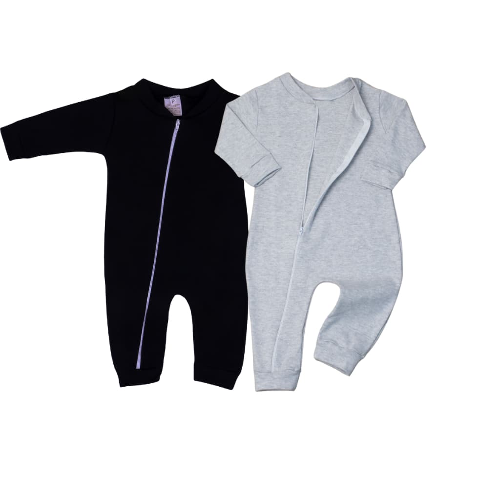 Macacão De Bebê Minimalista com Ziper Roupa de Bebê Menina Menino 100% Algodão
