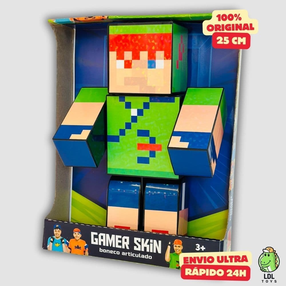 Boneco Gamer Skin Articulado Familia Arqueira Robin Hood Youtuber 25cm Algazarra