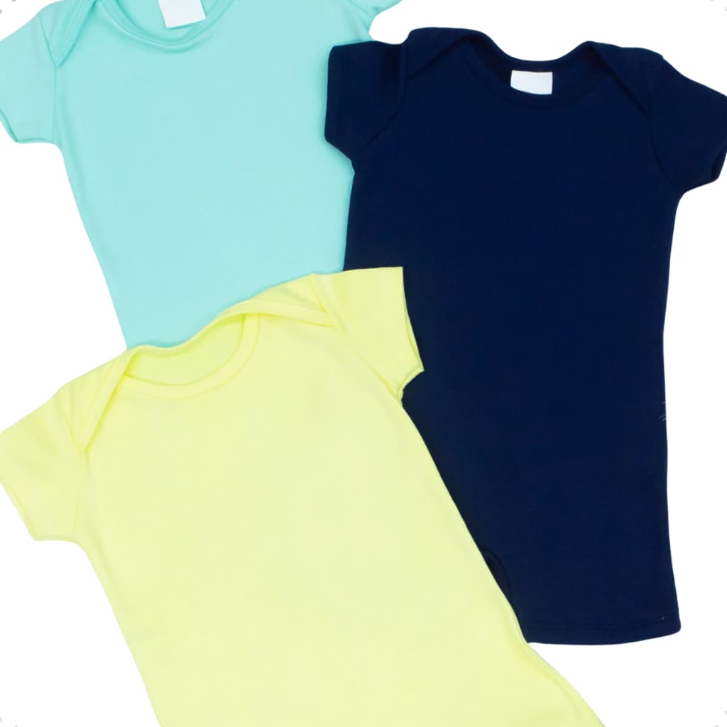 03 Unidades Romper Bebe Macacão Curto Verão Summer Roupas de Bebê Menina Menino Suedine 100% Algodão