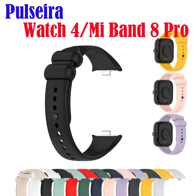 Pulseira Silicone Para XiaoMi Band 8 PRO/Band 9 PRO/Watch 4 Acessorios SmartWatch Colorido