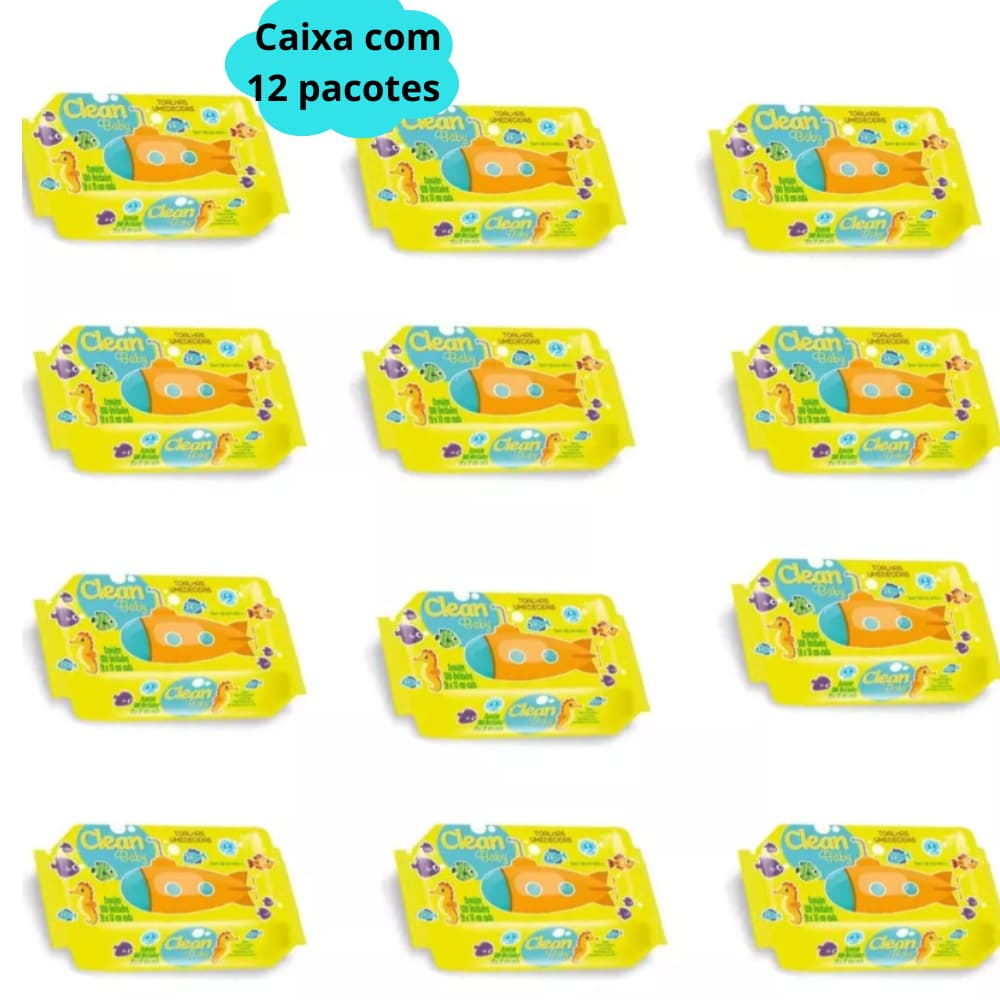 Caixa Com 1200  Unidades de  Lenços/Toalhas Umedecida Kit Higiene Bebe  na Promoção