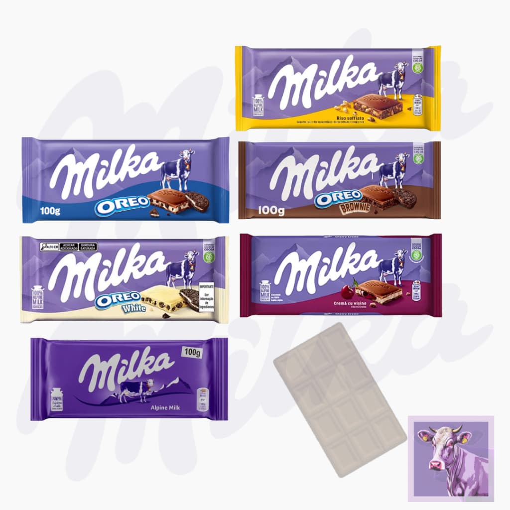 Barra de chocolate Milka diversos sabores importado