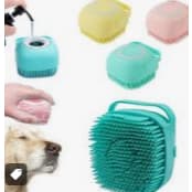 Esponja De Silicone Para Banho Com Dispense Shampoo Sabonete Escova Pets - Crianças - Adultos