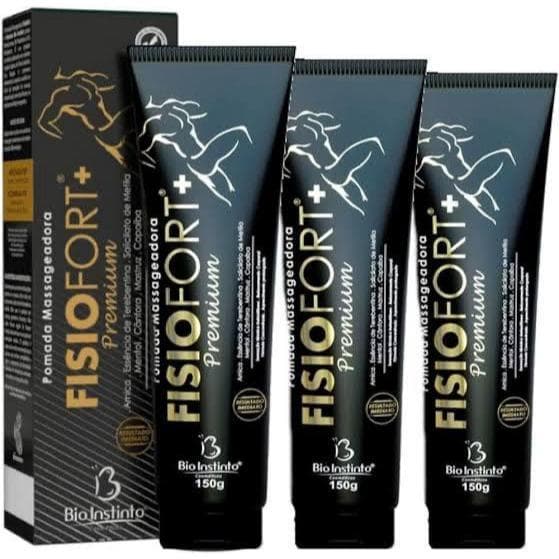 Kit 3 Pomada Dor Muscular Fisiofort Premium Preta Verde Canela de Velho Milagrosa Bio Instinto 150g