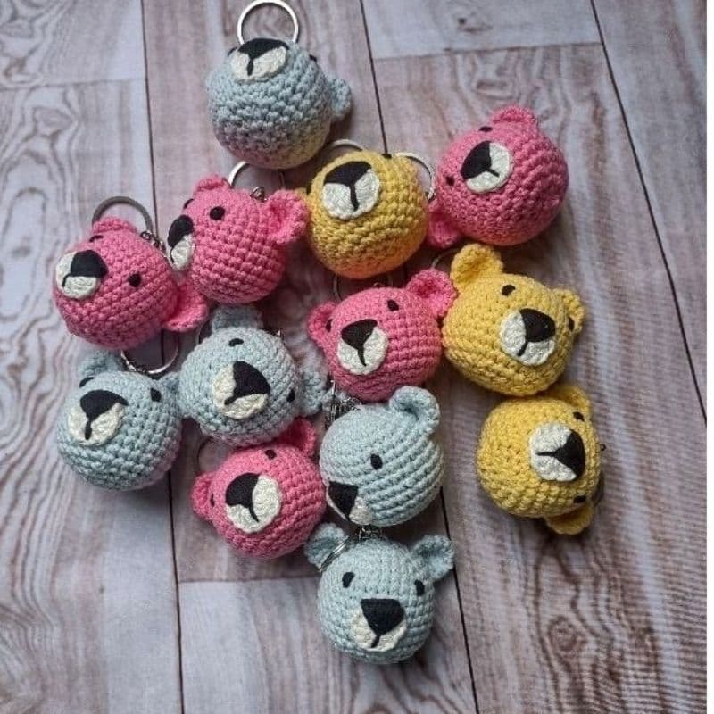 kit chaveiro urso em crochê Amigurumi - cores sortidas