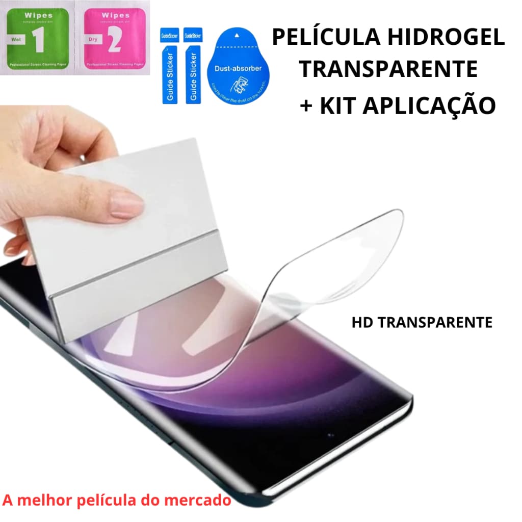 Película transparente  De HidroGel  tpu  sensivel ao toque para Samsung Galaxy S20; (S20 FE, S20 Plus e S20 Ultra) Samsung Galaxy S21; (S21 FE, S21 Plus e S21 Ultra) Samsung Galaxy S22 (S22 Plus e S22 Ultra) Samsung Galaxy S23 (S23 Plus, S23 Ultra S24