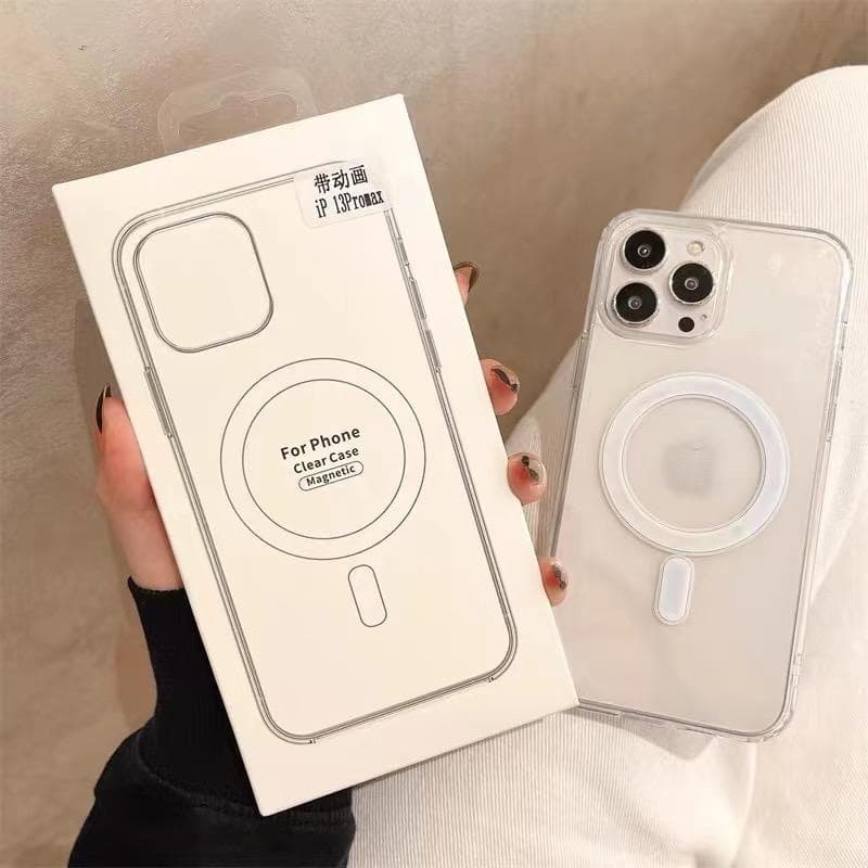 Capa Capinha Transparente Magnética Anti Impacto TPU Case Para IPhone 11 12 13 14 15 16 17 Pro Max
