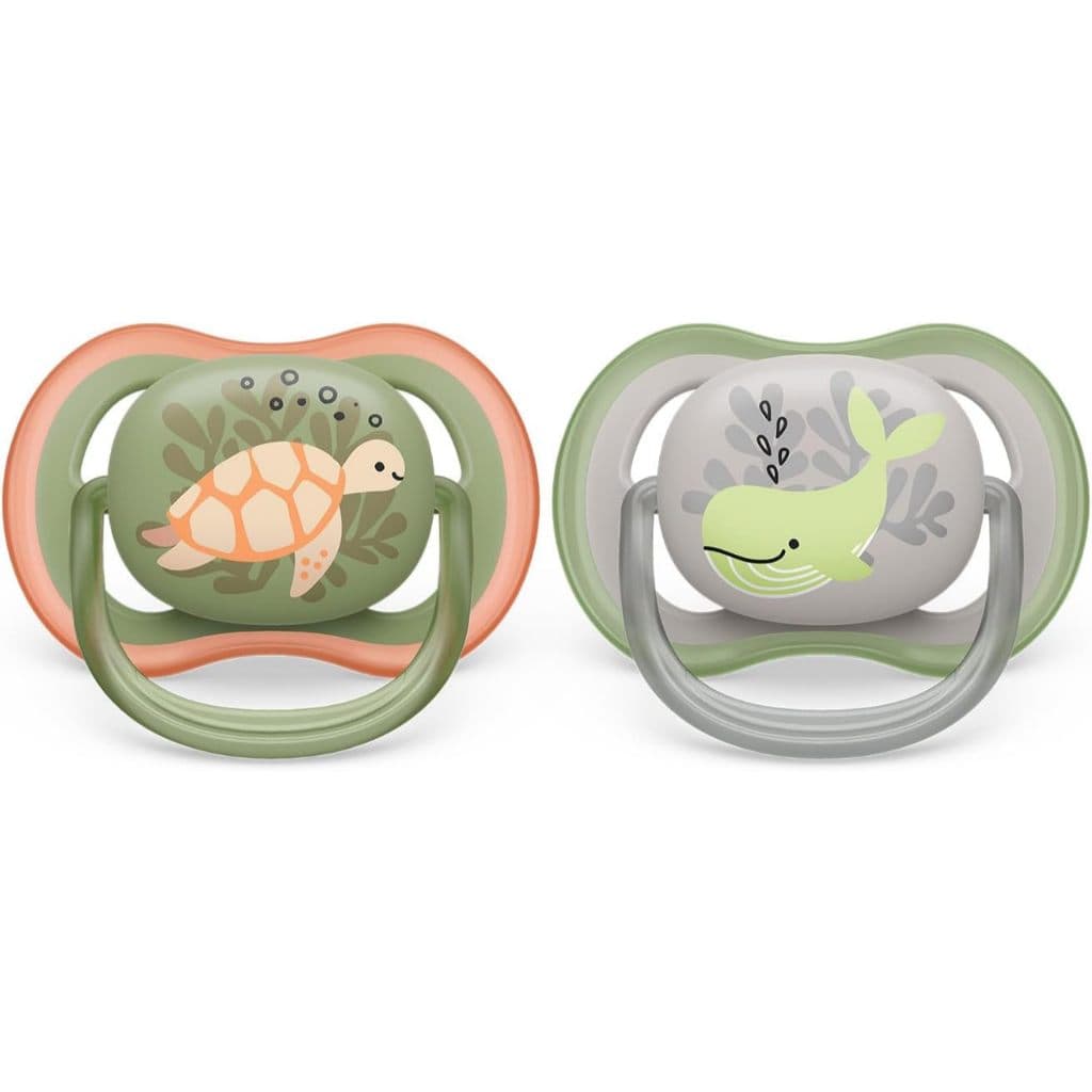 Kit 2 Chupetas Ultra Air 6-18m Tartaruga e Baleia - Philips Avent