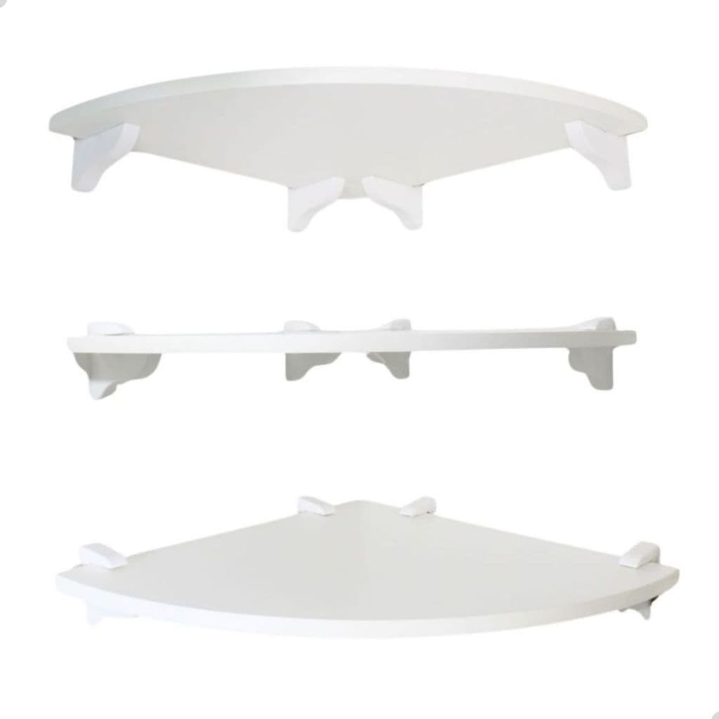 Kit 3 Prateleiras de Parede Canto em MDF Suporte Tucano Fabricação Própria Beto Móveis