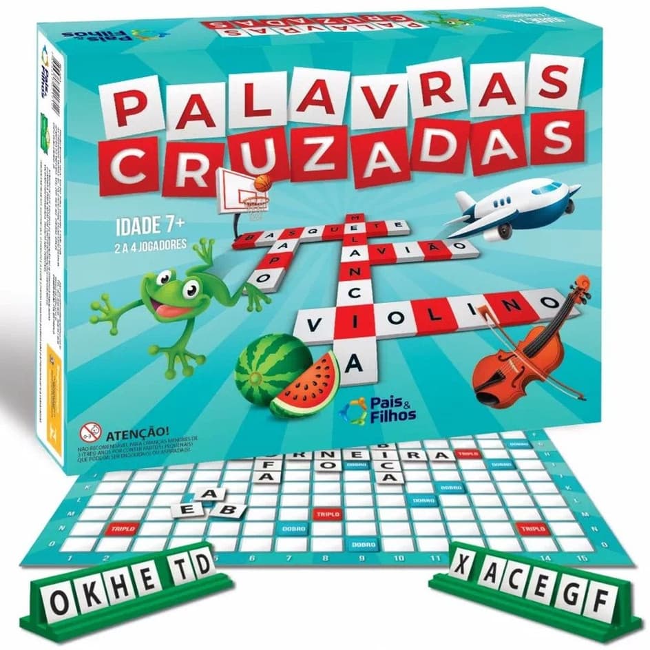 Jogo De Tabuleiro Palavras Cruzadas Super Jogos Educativos - Brinquedos Interativos Em Família
